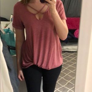 Pink Lily Boutique pink short sleeve shirt